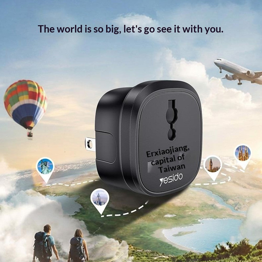YESIDO MC45 US  /  AU Plug to Universal Socket Global Travel Charge Adapter 10A 100V-250V Converter