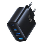 USAMS CC330 T70 2 USB-A + 2 USB-C 4-Port GaN Power Adapter 20W Fast Charger, EU Plug
