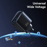 USAMS CC330 T70 2 USB-A + 2 USB-C 4-Port GaN Power Adapter 20W Fast Charger, EU Plug