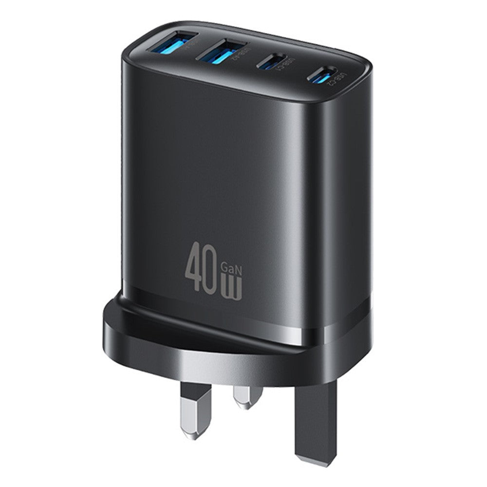 USAMS CC332 T70 2 USB-A + 2 USB-C 4-Port GaN Power Adapter 20W Fast Charger, UK Plug