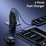 USAMS CC332 T70 2 USB-A + 2 USB-C 4-Port GaN Power Adapter 20W Fast Charger, UK Plug