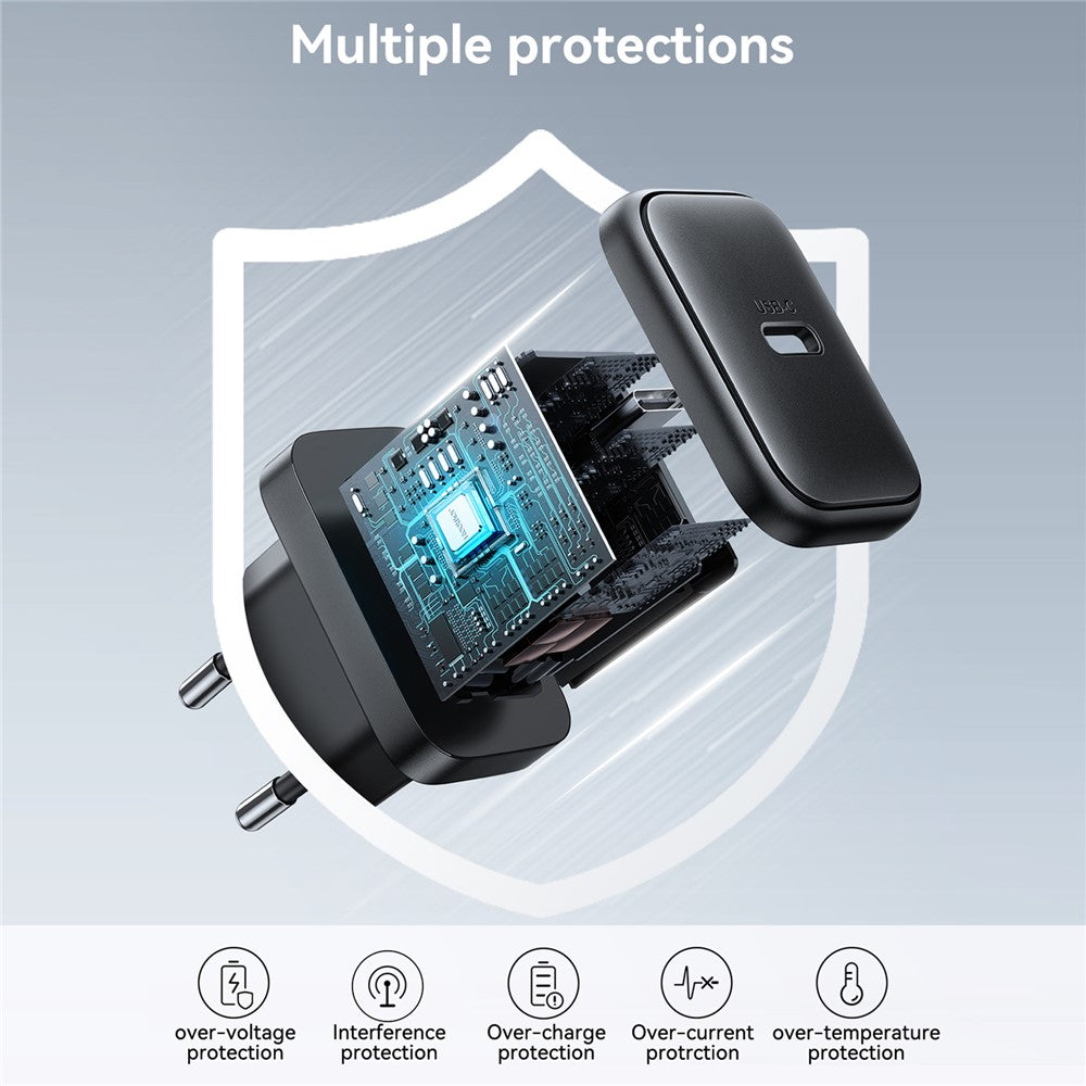 JOYROOM JR-TCF23 25W USB-C Charger with 1m Type-C Cable Fast Charging, EU Plug