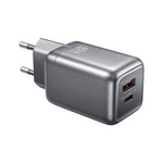 REMAX CA-25 45W GaN Rejseoplader Type-C + USB-A Foldbar Oplader med 1,2 m USB-C Kabel, EU Stik
