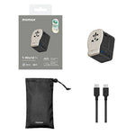 MOMAX UA35 1-World N 65W GaN Global Travel Charger Adapter 3 USB Ports Wall Charger