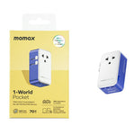 MOMAX UA36 1-World Pocket 70W GaN global rejseopladeradapter universal vægoplader stikomformer