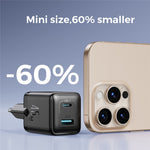 JOYROOM JR-TG8 45W GaN Charger USB-A + USB-C Dual Ports Fast Charging Adapter