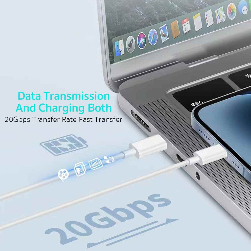 COTECI 1m PD 20W Hurtigoplader USB-C til USB-C Kabel Sæt 20Gbps Dataoverførsel