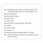 COTECI 1m PD 20W Hurtigoplader USB-C til USB-C Kabel Sæt 20Gbps Dataoverførsel