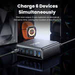 TOOCKI TCT75-22 75W GaN Desktop Charger 6 Ports 4 USB-C+2 USB-A Fast Charging Station