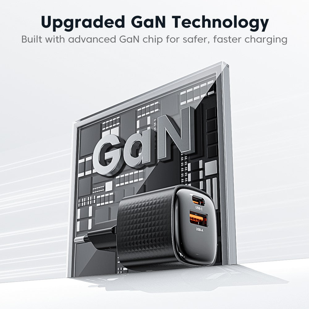TOOCKI 20W Mini GaN Wall Charger Dual Port USB-C+USB-A PD Fast Charging Power Adapter