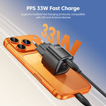 TOOCKI 33W Mini GaN Charger Dual Port USB-C+USB-A Fast Charging Power Adapter