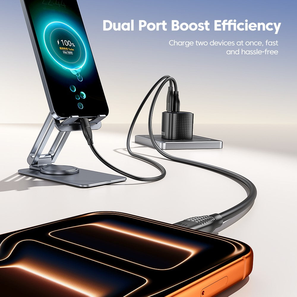 TOOCKI 33W Mini GaN Charger Dual Port USB-C+USB-A Fast Charging Power Adapter
