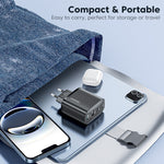 TOOCKI TC53402 40W GaN Hurtigoplader 4-Port 2 USB-C 2 USB-A 20W PD Quick Charging Strømadapter