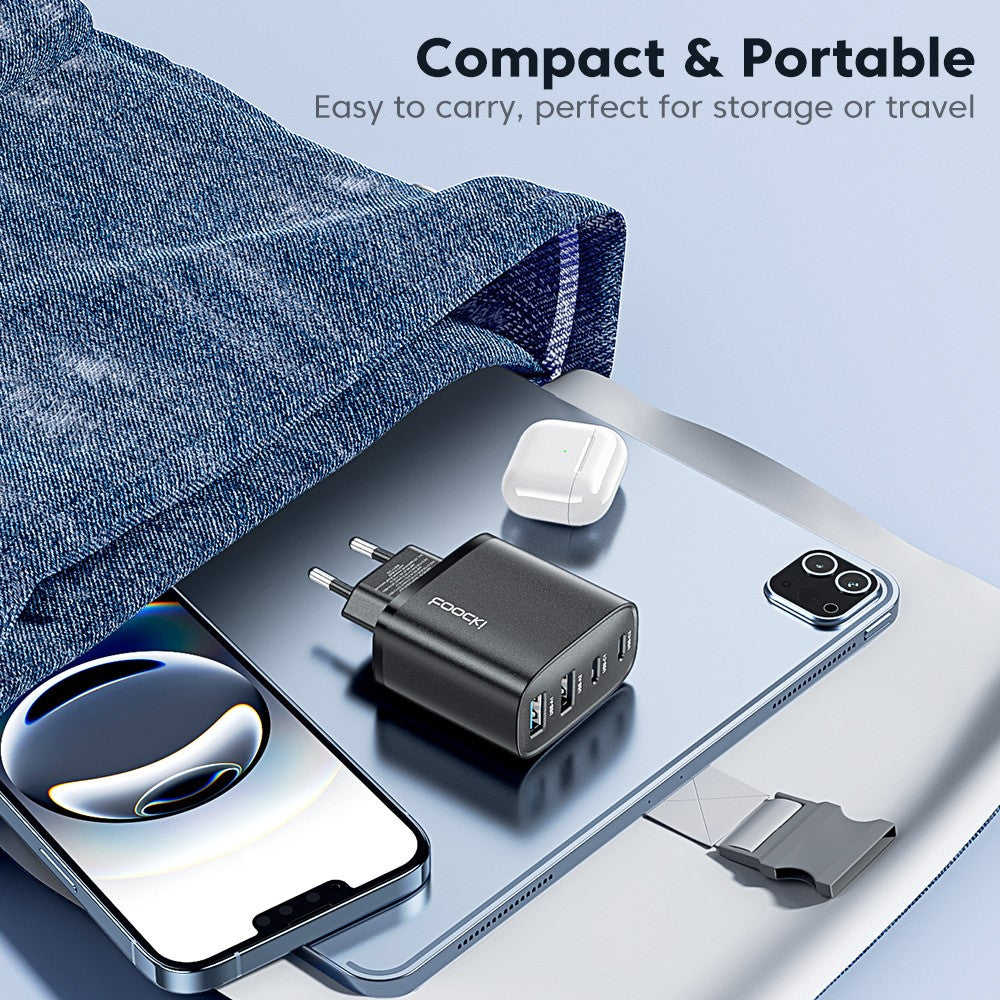 TOOCKI TC53402 40W GaN Hurtigoplader 4-Port 2 USB-C 2 USB-A 20W PD Quick Charging Strømadapter