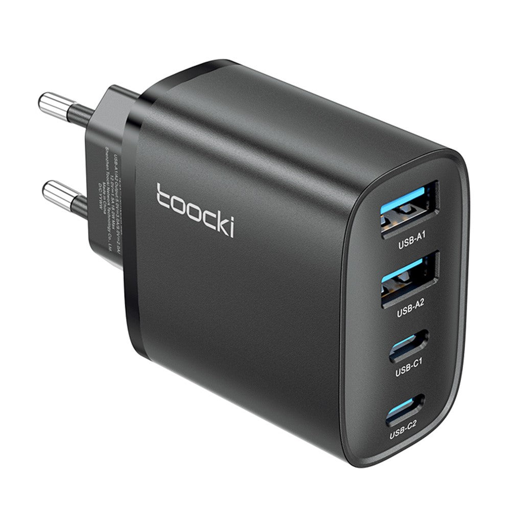 TOOCKI TC53402 40W GaN Hurtigoplader 4-Port 2 USB-C 2 USB-A 20W PD Quick Charging Strømadapter