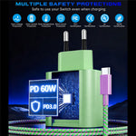 PD 60W Fast Charger for Nintendo Switch 2 / Lite / OLED Gaming Console Type-C Wall Charger with 6.6ft Cable