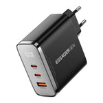 ESSAGER ES-CD56 100W GaN Wall Charger 3-Port 2 USB-C+USB-A Fast Charging Digital Display Travel Power Adapter
