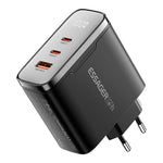 ESSAGER ES-CD56 100W GaN Wall Charger 3-Port 2 USB-C+USB-A Fast Charging Digital Display Travel Power Adapter