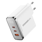 ESSAGER ES-CD56 100W GaN Wall Charger 3-Port 2 USB-C+USB-A Fast Charging Digital Display Travel Power Adapter
