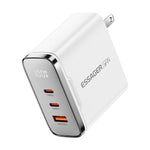 ESSAGER ES-CD56 100W GaN Wall Charger 3-Port 2 USB-C+USB-A Fast Charging Digital Display Travel Power Adapter