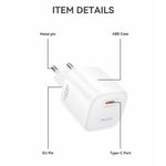 YESIDO YC116 PD 45W GaN Oplader Enkeltport Type-C Hurtigopladningsadapter med Flettet USB-C Kabel