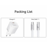 YESIDO YC117 40-60W USB-C GaN Charger with USB-C Cable Clear Dual-Color AVS DPS PPS Dynamic Fast Charging Adapter for Phone Tablet Laptop