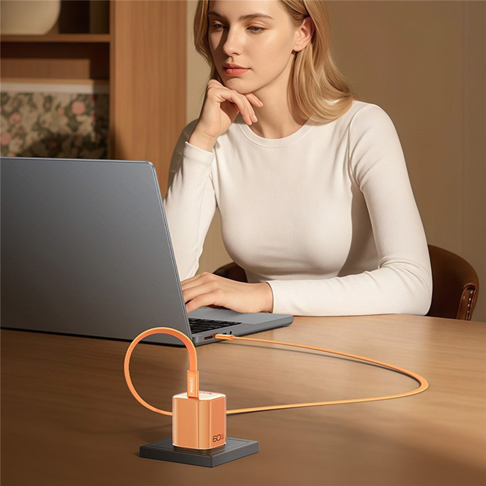 YESIDO YC117 40-60W USB-C GaN Charger with USB-C Cable Clear Dual-Color AVS DPS PPS Dynamic Fast Charging Adapter for Phone Tablet Laptop