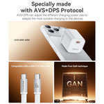 YESIDO YC117 40-60W USB-C GaN Charger with USB-C Cable Clear Dual-Color AVS DPS PPS Dynamic Fast Charging Adapter for Phone Tablet Laptop