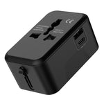 Universal Global Travel Charging Adapter International Plug Charger Converter with AC Outlet + Type C + USB-A Ports