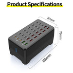 WLX-268F 30-Port Desktop Charger Hub with 18 USB-C and 12 USB-A Ports 30W Fast Charging Station