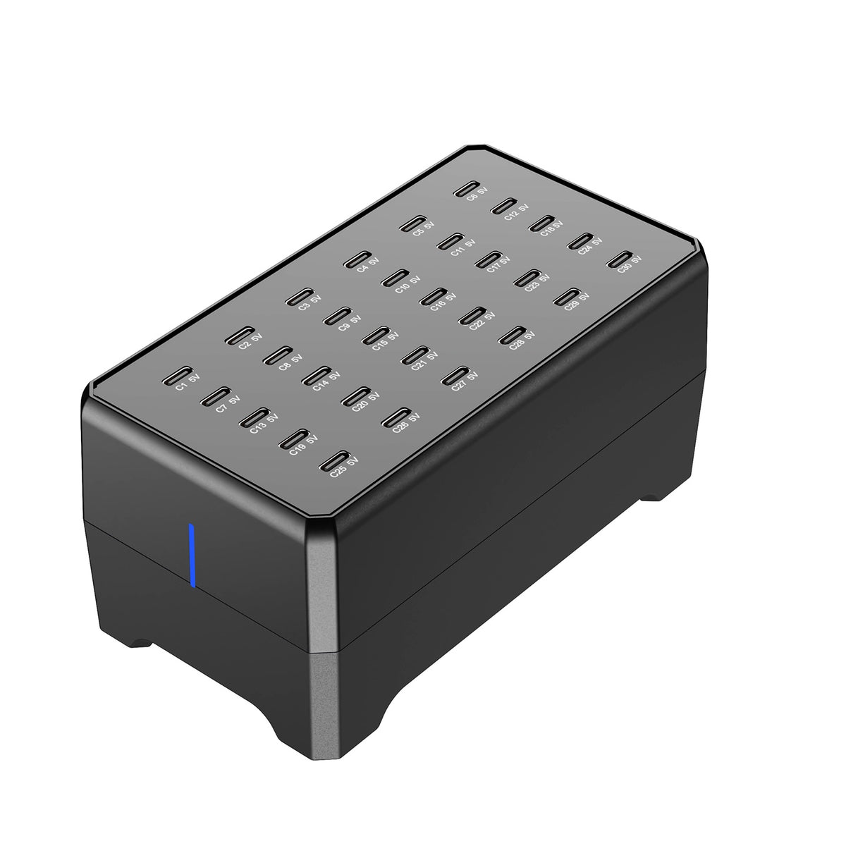 WLX-268E 30-Port USB-C Charging Station Portable 12W Desktop Multi-Port Charger Hub for Phone Tablet