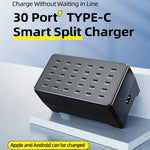 WLX-268E 30-Port USB-C Charging Station Portable 12W Desktop Multi-Port Charger Hub for Phone Tablet