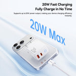 ESSAGER ES-CD55 20W Opladersæt Dobbeltport USB-A + Type-C Hurtigopladningsadapter med Type-C til Type-C Kabel