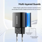 ESSAGER ES-CD38 25W USB-C Wall Charger PD Fast Charging Adapter for iPhone Samsung, EU Plug