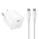 YESIDO YC26U PD 45W GaN-oplader enkeltport hurtigopladningsadapter + Type-C til Type-C-kabel, amerikansk stik