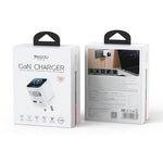 YESIDO YC28U 70W GaN Fast Charger TFT Display USB-A Type-C Adapter with Type-C Retractable Cable , US Plug