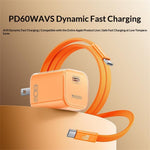 YESIDO YC27U 40W-60W USB-C Charger AVS Fast Charging Kit with Type-C to Type-C Cable, US Plug