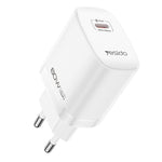 YESIDO YC115 USB-C GaN Charger 40-60W AVS Dynamic Power Adapter with Type-C to Type-C Cable, EU Plug