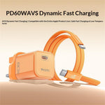 YESIDO YC161 60W Dynamisk Oplader USB-C PD Hurtigopladningsadapter med Type-C til Type-C Kabel, Britisk Stik