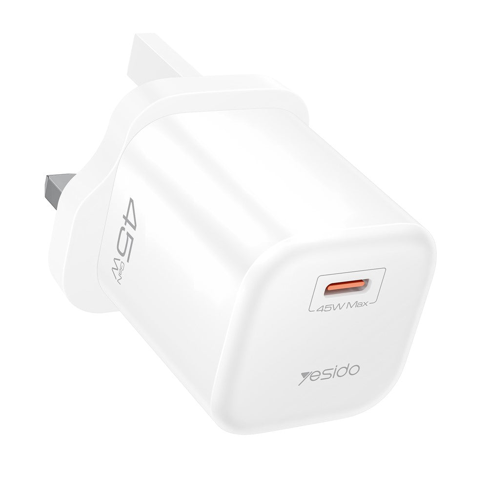 YESIDO YC160 45W GaN Charger USB-C PD Fast Charging Adapter with Type-C Cable , UK Plug