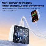 REMAX CA10 60W Type-C GaN lynopladeradapter + Type-C kabelsæt til iPhone MacBook iPad, EU-stik