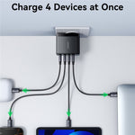 JOYROOM JR-TG11 100W GaN Hurtigoplader 4-ports Strømadapter EU-stik med 2 m 240W USB-C Kabel