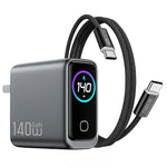WIWU CHG200 140W GaN Wall Charger USB-A + Type-C 4-Port Fast Charging with TFT Display for Laptop Phone Tablet