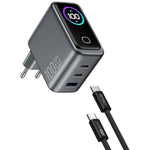 WIWU CHG300 100W GaN Wall Charger 3-Port Fast Charging Smart Display for Laptop Phone Tablet, EU Plug