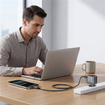 WIWU CHG500 45W USB-C GaN Wall Charger Smart Display PD QC Fast Charging for iPhone Phone Laptop, EU Plug