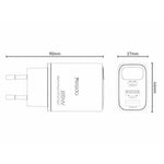 YESIDO YC120L 25W Hurtigoplader med USB-C til iP Kabel Digitalt Display 3-Ports Strømadapter, EU Stik