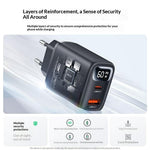 YESIDO YC122 PD 60W Fast Charger USB-A + USB-C Dual Port Digital Display Power Adapter, EU Plug