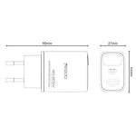 YESIDO YC122 PD 60W Fast Charger USB-A + USB-C Dual Port Digital Display Power Adapter, EU Plug