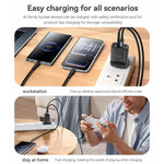 YESIDO YC163C 25W Fast Charger with USB-C to USB-C Cable Digital Display 3-Port Power Adapter, UK Plug