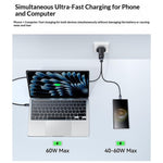 YESIDO YC165 PD 60W Fast Charger USB-A + USB-C Dual Port Digital Display Power Adapter, UK Plug